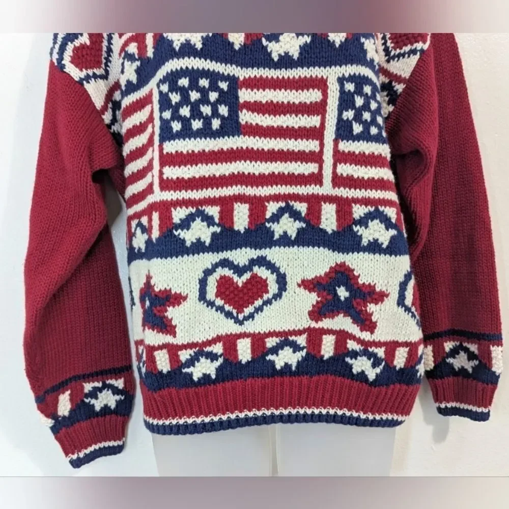 VTG Talbots Americana Prairiecore Cottagecore Barn Cozy Countryside Sweater M